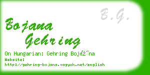 bojana gehring business card